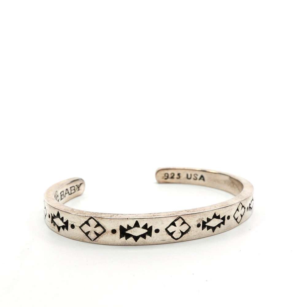 King Baby Studio Native Cross Cuff Bracelet Fine Silver .925 6.5"